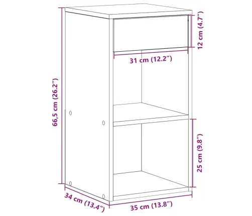 Sahtliga Öökapid 2 Tk, Suitsutatud Tamm, 35X34X66,5 Cm
