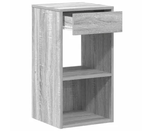Naktsskapītis Ar Atvilktni, Pelēka Koka, 35X34X66,5 Cm Vidaxl