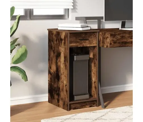 Datora Torņa Statīvs Ar Atvilktni, Ozolkoka, 35X45X77 Cm Vidaxl