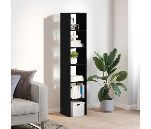 Raamatukapid 2Tk, Virnastatav, Must Tamm, 30X30X80cm Tehispuit