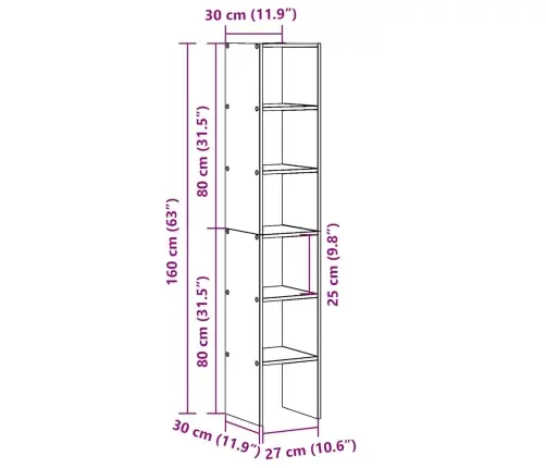 Grāmatu Skapji, 2 Gab., Saliekamas, Ozolkoka, 30X30X80 Cm Vidaxl
