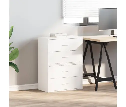 Spintelės Su 2 Stalčiais, 2 Vnt., Baltos, 60X31X40 cm Mediena