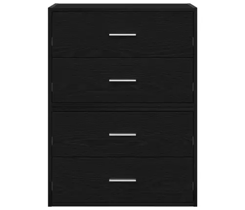 Skapji 2 Atvilktnēm 2Gab Melns 60X31X40 Cm Inženierijas Koks Vidaxl