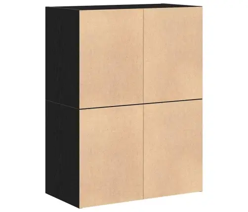 Skapji 2 Atvilktnēm 2Gab Melns 60X31X40 Cm Inženierijas Koks Vidaxl