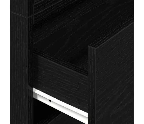 Skapji 2 Atvilktnēm 2Gab Melns 60X31X40 Cm Inženierijas Koks Vidaxl