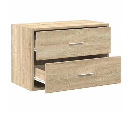 Skapis Ar 2 Atvilktnēm, Ozola, 60X31X40 Cm, Inženierijas Koks Vidaxl