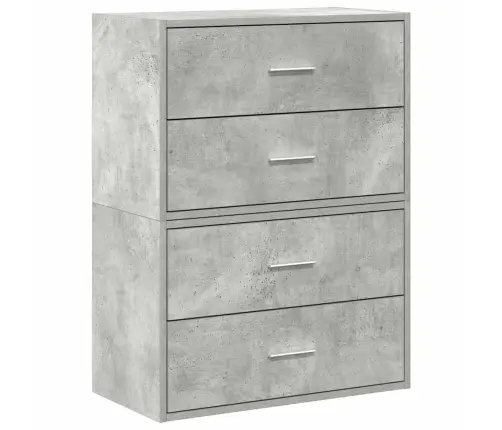 Skapji 2 Atvilktnēm 2Gab Pelēks 60X31X40 Cm Inženierijas Koks Vidaxl