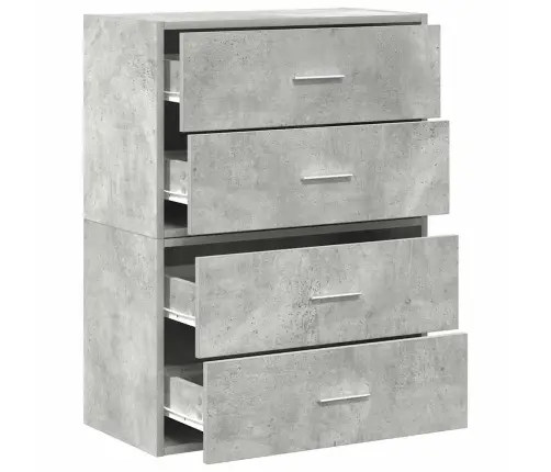 Skapji 2 Atvilktnēm 2Gab Pelēks 60X31X40 Cm Inženierijas Koks Vidaxl