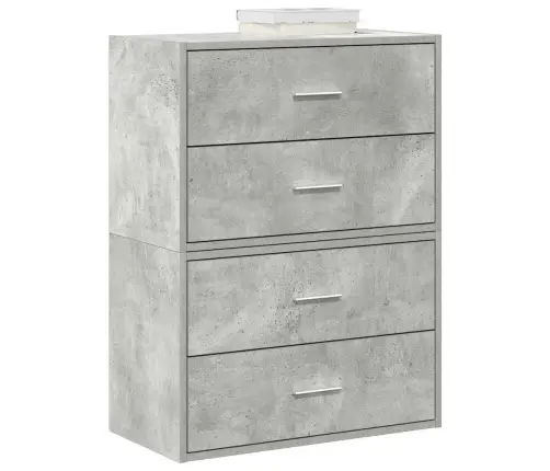 Skapji 2 Atvilktnēm 2Gab Pelēks 60X31X40 Cm Inženierijas Koks Vidaxl