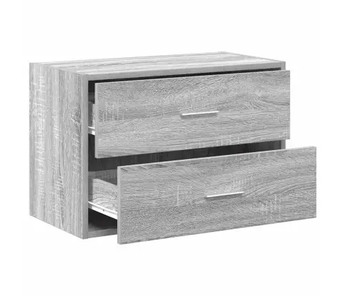 Skapis Ar 2 Atvilktnēm, Pelēks, 60X31X40 Cm, Inženierijas Koks Vidaxl