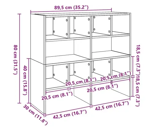 Batų Lentynos, 2 Vnt., Sukraunamos, Dūminio, 89,5X30X40Cm