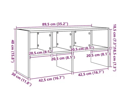 Apavu Skapis Saliekamas Brūna Ozolkoka 89,5X30X40 Cm Vidaxl