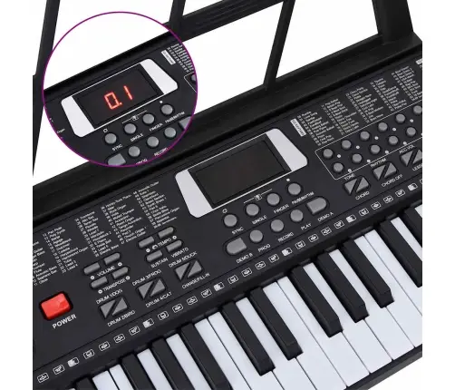 61Keys Klavieru Elektriskā Tastatūra Ar Mūzikas Statīvu Bērniem Vidaxl