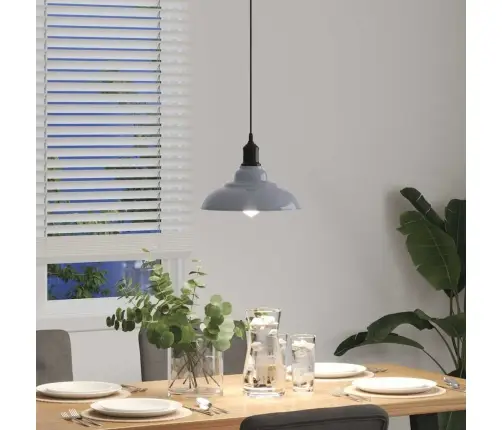 Rippvalgusti Kõrgus Reguleeritav E27 Läikega Hall Ø 31Cm Metall