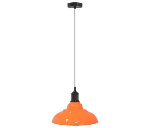 Piekaramā Lampa Regulējams Augstums E27 Gloss Orange Ø 31 Cm Vidaxl