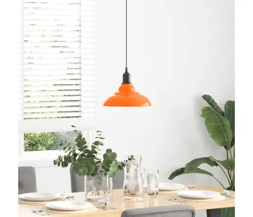 Piekaramā Lampa Regulējams Augstums E27 Gloss Orange Ø 31 Cm Vidaxl