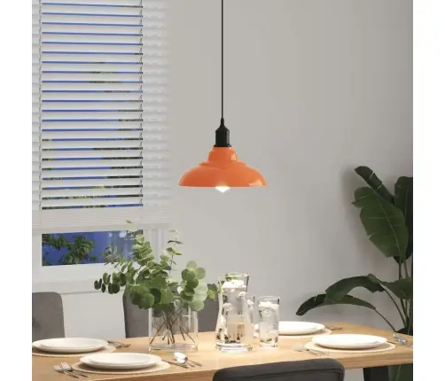 Piekaramā Lampa Regulējams Augstums E27 Gloss Orange Ø 31 Cm Vidaxl