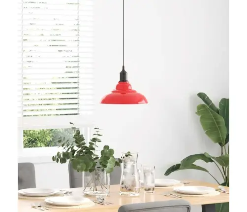 Piekaramā Lampa, Regulējams Augstums E27 Spīdīgs Sarkans Ø 31Cm Vidaxl