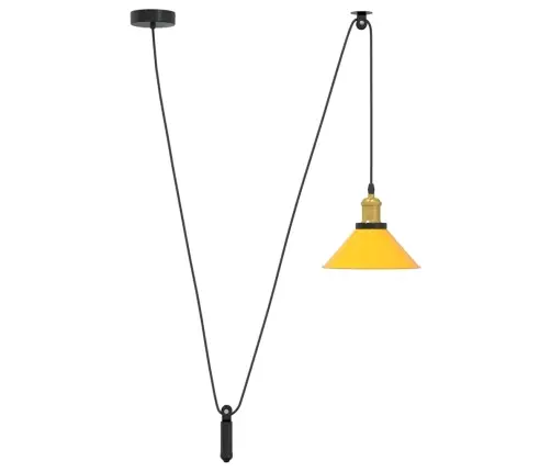 Rippvalgusti Kõrgus Reguleeritav E27 Läikega Kollane Ø 22 Cm