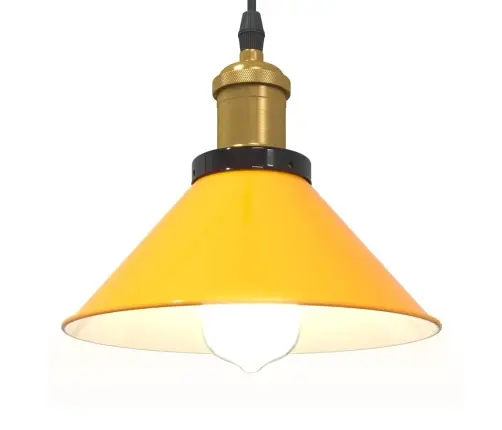 Rippvalgusti Kõrgus Reguleeritav E27 Läikega Kollane Ø 22 Cm