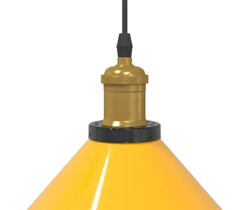 Rippvalgusti Kõrgus Reguleeritav E27 Läikega Kollane Ø 22 Cm