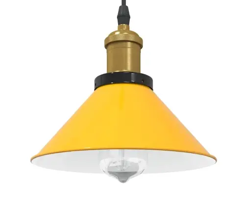 Rippvalgusti Kõrgus Reguleeritav E27 Läikega Kollane Ø 22 Cm