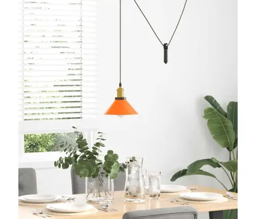 Rippvalgusti Kõrgus Reguleeritav E27 Läikega Oranž Ø 22 Cm