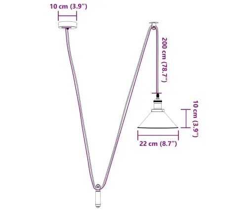 Rippvalgusti Kõrgus Reguleeritav E27 Läikega Oranž Ø 22 Cm