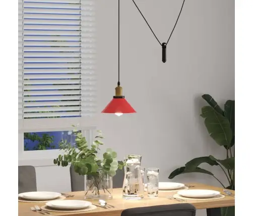 Rippvalgusti Kõrgus Reguleeritav E27 Läikiv Punane Ø 22 Cm