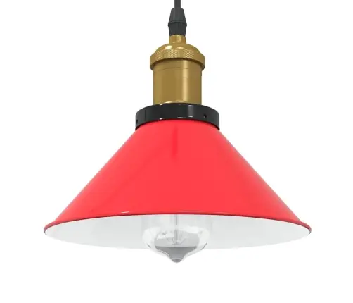Rippvalgusti Kõrgus Reguleeritav E27 Läikiv Punane Ø 22 Cm