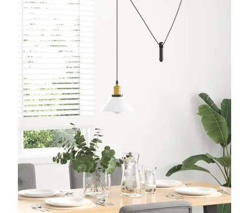 Piekaramā Lampa Regulējams Augstums E27 Gloss White Ø 22 Cm Vidaxl