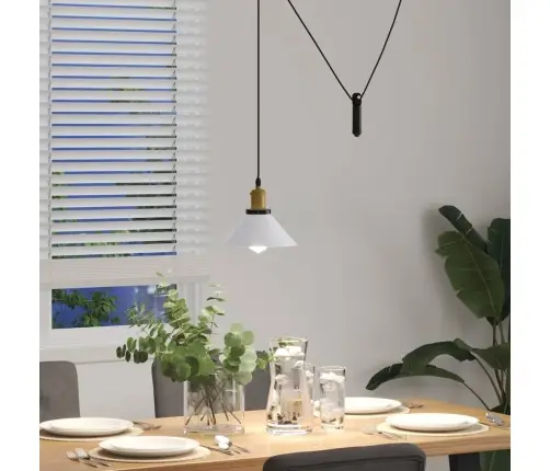 Piekaramā Lampa Regulējams Augstums E27 Gloss White Ø 22 Cm Vidaxl