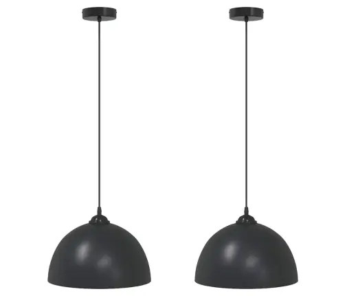 Piekaramās Lampas 2 Gab. Regulējams Augstums E27 Melns Ø 30 Cm Vidaxl