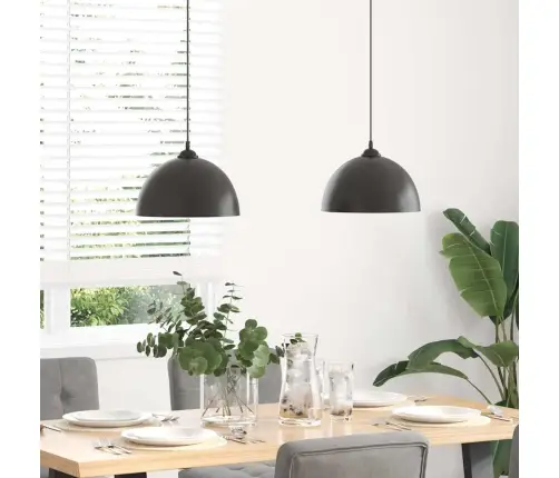 Piekaramās Lampas 2 Gab. Regulējams Augstums E27 Melns Ø 30 Cm Vidaxl
