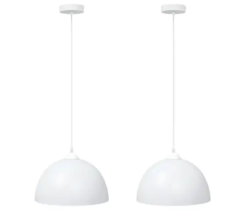 Piekaramās Lampas 2 Gab. Regulējams Augstums E27 Balts Ø 30 Cm Vidaxl