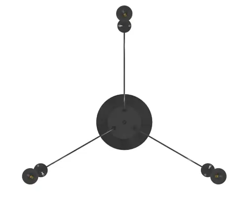Piekarināma Lampa Ar 3 Lampu Turētājiem E27 Black Metal Vidaxl