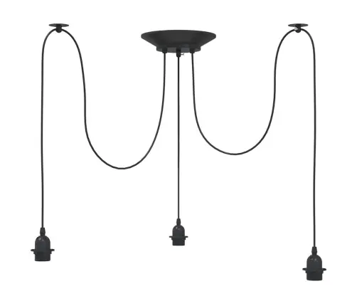Piekarināma Lampa Ar 3 Lampu Turētājiem E27 Black Metal Vidaxl