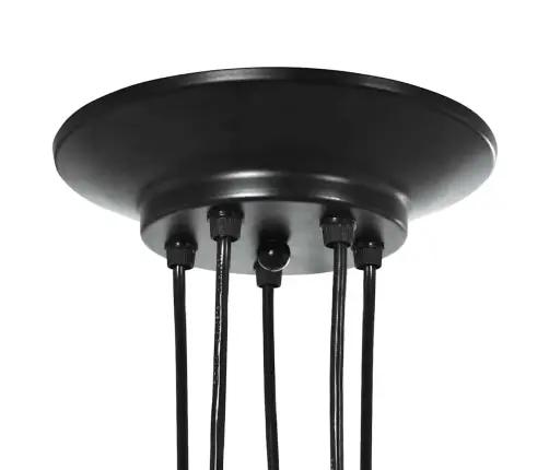 Piekaramā Lampa Ar 5 Lampu Turētājiem E27 Melns Metāls Vidaxl