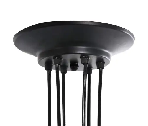 Piekaramā Lampa Ar 6 Lampu Turētājiem E27 Melns Metāls Vidaxl