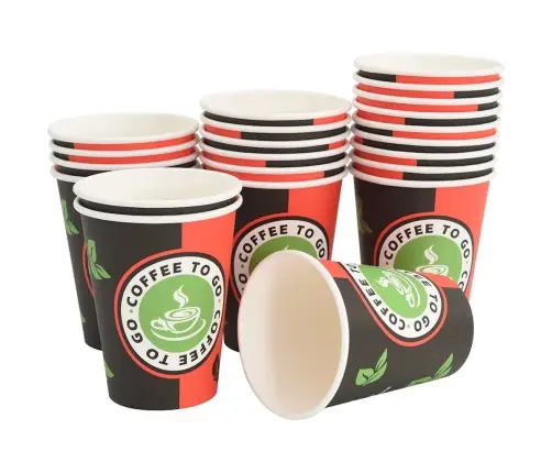 Papīra Kafijas Krūzes 1000 Gab. 12 Unces 300 Ml Sarkanas Melnas Vidaxl