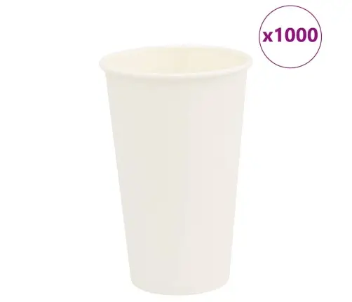Popieriniai Kavos Puodeliai, 1000Vnt., 16Oz, 400Ml, Baltas