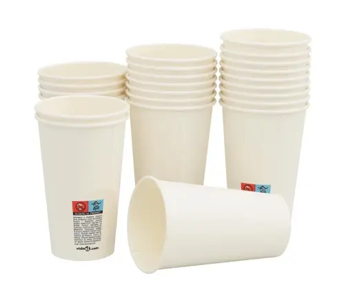 Popieriniai Kavos Puodeliai, 1000Vnt., 16Oz, 400Ml, Baltas