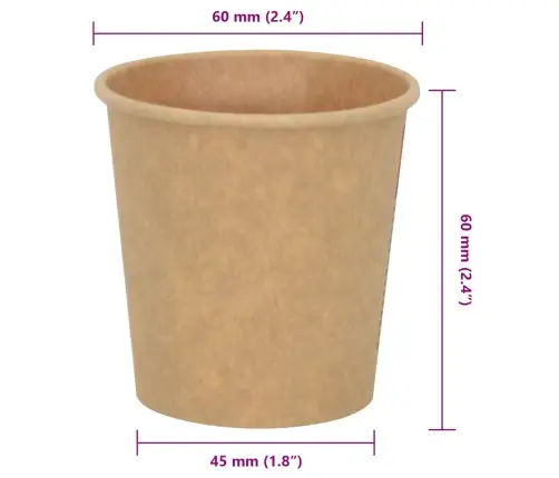 Papīra Kafijas Krūzes 1000 Gab. 4 Unces 100 Ml Brūni Vidaxl