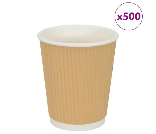 Papīra Kafijas Krūzes 500 Gab. 8 Unces 200 Ml Brūni Vidaxl