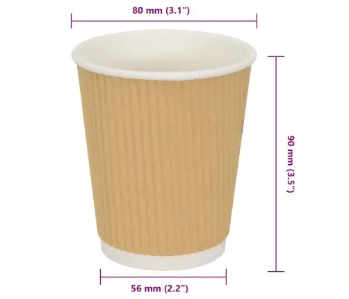 Papīra Kafijas Krūzes 500 Gab. 8 Unces 200 Ml Brūni Vidaxl
