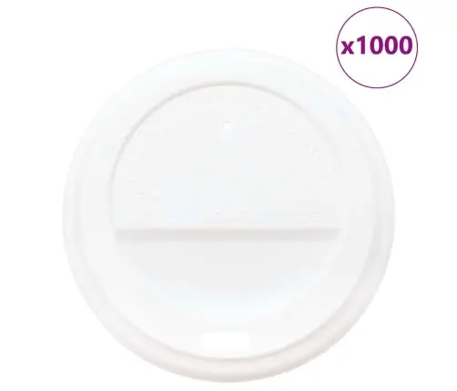 Papīra Kafijas Tasīšu Vāki Ø80 Mm 8Oz 1000 Gab. Balta Plastmasa Vidaxl