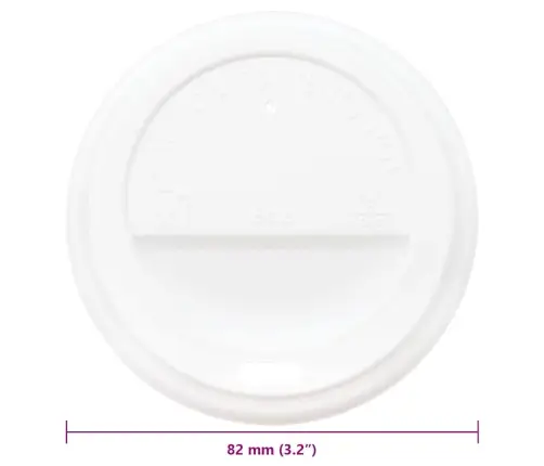 Papīra Kafijas Tasīšu Vāki Ø80 Mm 8Oz 1000 Gab. Balta Plastmasa Vidaxl
