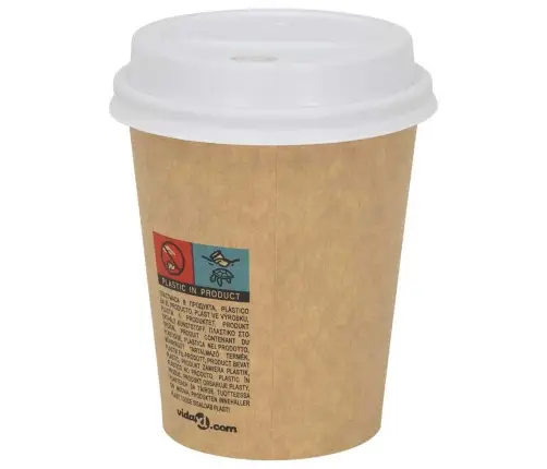 Papīra Kafijas Tasīšu Vāki Ø80 Mm 8Oz 1000 Gab. Balta Plastmasa Vidaxl