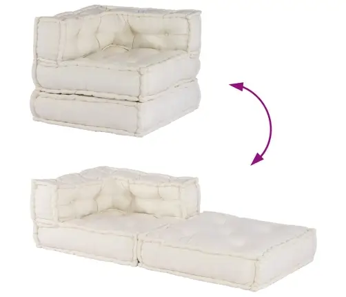 Modular Puffe Cream 70X70X54 Audums Vidaxl