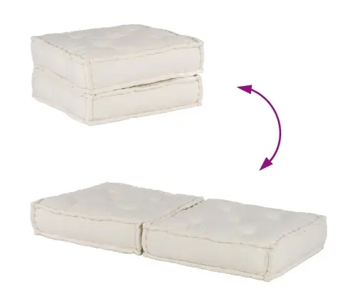 Modular Puffe Cream 70X70X36 Audums Vidaxl